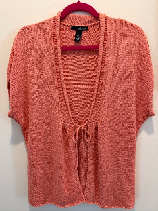 Willi Smith Tops - Willi Smith Coral Knit Open-Front Cardigan